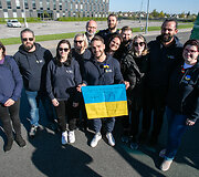 Pasitikti i&scaron; Ukrainos į Lietuvą grįžę iniciatyvos &bdquo;Lietuvos medikai Ukrainoje&ldquo; dalyviai.