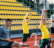 Lietuvos vyrų krep&scaron;inio rinktinės treniruotė Palangos stadione