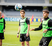Lietuvos futbolo rinktinės treniruotė prie&scaron; rungtynes su Juodkalnija