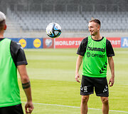Lietuvos futbolo rinktinės treniruotė prie&scaron; rungtynes su Juodkalnija