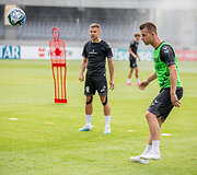 Lietuvos futbolo rinktinės treniruotė prie&scaron; rungtynes su Juodkalnija