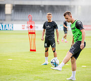 Lietuvos futbolo rinktinės treniruotė prie&scaron; rungtynes su Juodkalnija