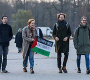 &bdquo;Poppies Palestine Action&ldquo; prie Dariaus ir Girėno stadiono