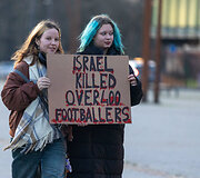 &bdquo;Poppies Palestine Action&ldquo; prie Dariaus ir Girėno stadiono