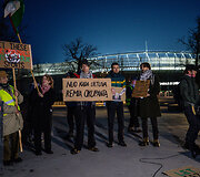 &bdquo;Poppies Palestine Action&ldquo; prie Dariaus ir Girėno stadiono