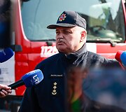 Kauno prie&scaron;gaisrinės gelbėjimo valdybos vir&scaron;ininkas Vidas Barauskas