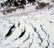 Galimo potvynio ir ledų sangrūdos vieta &scaron;alia Radikių