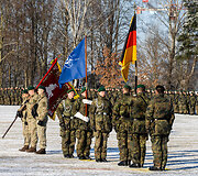 NATO daugianacionalinės kovinės grupės vadovavimo perdavimo ceremonija
