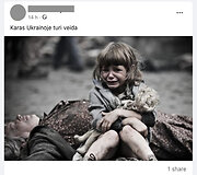 Socialinių tinklų vartotojai nuotrauka dalijasi kaip daryta per karą Ukrainoje