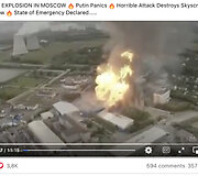 Žinia apie tariamas atakas Maskvoje iliustruojama senesniais vaizdais ir net ne iš sostinės