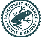 Šį ženklą naudoja nevyriausybinė organizacija &bdquo;Rainforest Alliance&ldquo;