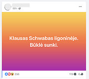 Žinia, esą Klausas Schwabas atsidūrė ligoninėje, skelbiama be šaltinių ir įrodymų