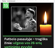 Straipsnis apie šią tragediją - vienas iš nedaugelio, kurį parašė patys tinklalapio žmonės, bet įrašui &bdquo;Facebook&ldquo; panaudota 15min sukurta kortelė