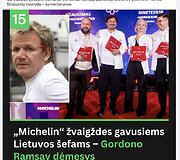 Tekste apie Gordono Ramsey dėmesį &bdquo;Michelin&ldquo; žvaigždučių sulaukusiems Lietuvos šefams nurodyta, kad jis publikuotas portale &bdquo;Žmonės&ldquo;, bet tai padaryta be leidimo