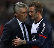 Carlo Ancelotti ir Davidas Beckhamas