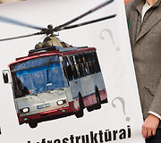 Transporto darbuotojų profesinės sąjungos Vilniuje surengė mitingą