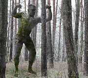 Mykolo Saukos skulptūra Vir&scaron;uli&scaron;kių mi&scaron;ko parke