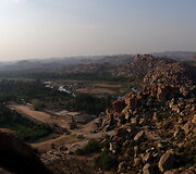 Hampi peizažas Indijoje Karnataka regione