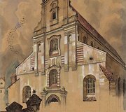 Juozas Kamarauskas. Vilniaus Pranci&scaron;konų bažnyčia. 1897 m. Lietuvos nacionalinis dailės muziejus.
