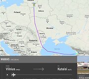 Gegužės 22 d. &bdquo;WizzAir&ldquo; reisas į Sakartvelą užtruko kiek daugiau nei 3 val., tačiau buvo kirsta Baltarusijos oro erdvė.