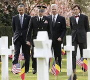 B.Obama ir Belgijos karalius Phillipe'as amerikiečių kapinėse