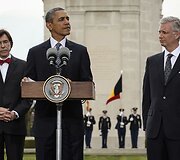 B.Obama ir Belgijos karalius Phillipe'as amerikiečių kapinėse