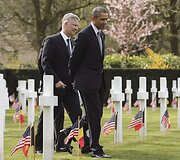 B.Obama ir Belgijos karalius Phillipe'as amerikiečių kapinėse