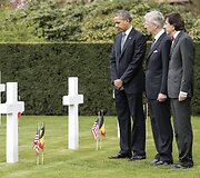 B.Obama ir Belgijos karalius Phillipe'as amerikiečių kapinėse