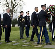 B.Obama ir Belgijos karalius Phillipe'as amerikiečių kapinėse