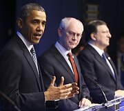 Barackas Obama ES ir JAV vir&scaron;ūnių susitikime Briuselyje