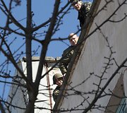 &Scaron;turmas Ukrainos karinėje bazėje Novofiodorivkoje 