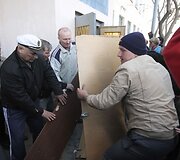 &Scaron;turmas Ukrainos karinėje bazėje Novofiodorivkoje 