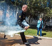 &Scaron;turmas Ukrainos karinėje bazėje Novofiodorivkoje 