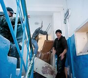 &Scaron;turmas Ukrainos karinėje bazėje Novofiodorivkoje 