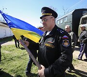 &Scaron;turmas Ukrainos karinėje bazėje Novofiodorivkoje 