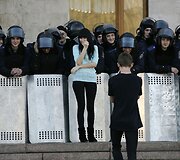 Donecke protestuotojai kvietė sugrįžti V.Janukovyčių