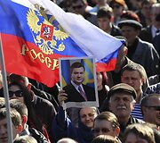 Donecke protestuotojai kvietė sugrįžti V.Janukovyčių