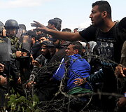 Pabėgėliai prie Makedonijos sienos