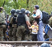 Pabėgėliai prie Makedonijos sienos