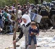 Pabėgėliai prie Makedonijos sienos