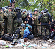 Pabėgėliai prie Makedonijos sienos