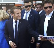 Emmanuelis Macronas su žmona Brigitte Atėnuose