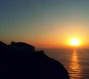 Saulėlydis Sagres miestelyje. Cabo Sao Vincente