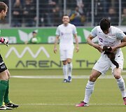Kiaunė futbolo stadione &Scaron;veicarijoje.