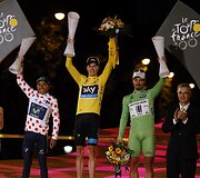 I&scaron; kairės &ndash; Nairo Quintana, Chritopheris Froome'as ir Peteris Saganas