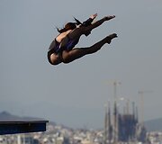 Malaizijos pora Pandelela Rinong Pamg ir Leong Mun Yee.
