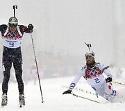 Emilis Hegle Svendsenas ir Martinas Fourcade'as fini&scaron;uoja
