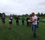 &Scaron;iaulių regbininkų treniruotė su profesionalu Jamesu Percivalu