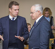 Gabrielius Landsbergis, Algirdas Monkevičius