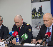 Spaudos konferencija dėl gaisro Alytuje